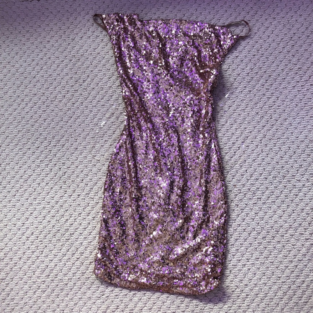 Sparky Rose Gold dress from fashion nova.